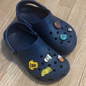 CROCS Kids Navy Water Shoes with Fun Charms